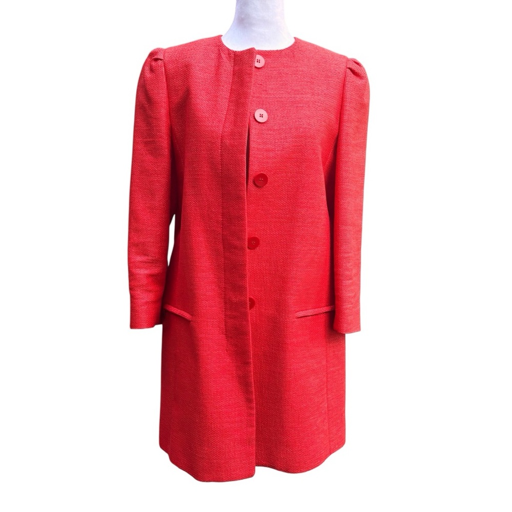 Zara Waxed Woven Coral Red Women's Jacket | Small